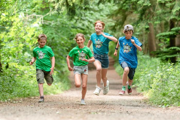 Kinderen die lopen in het bos