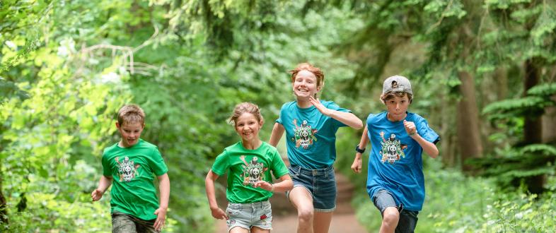 Kinderen die lopen in het bos